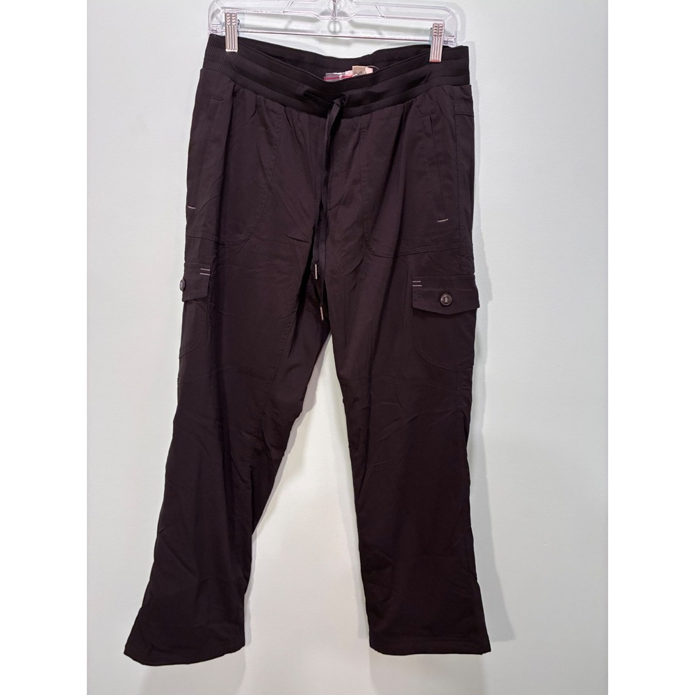 LL Bean Vista Camp Fleece Lined Pants Black Cargo Hiking M NWT
